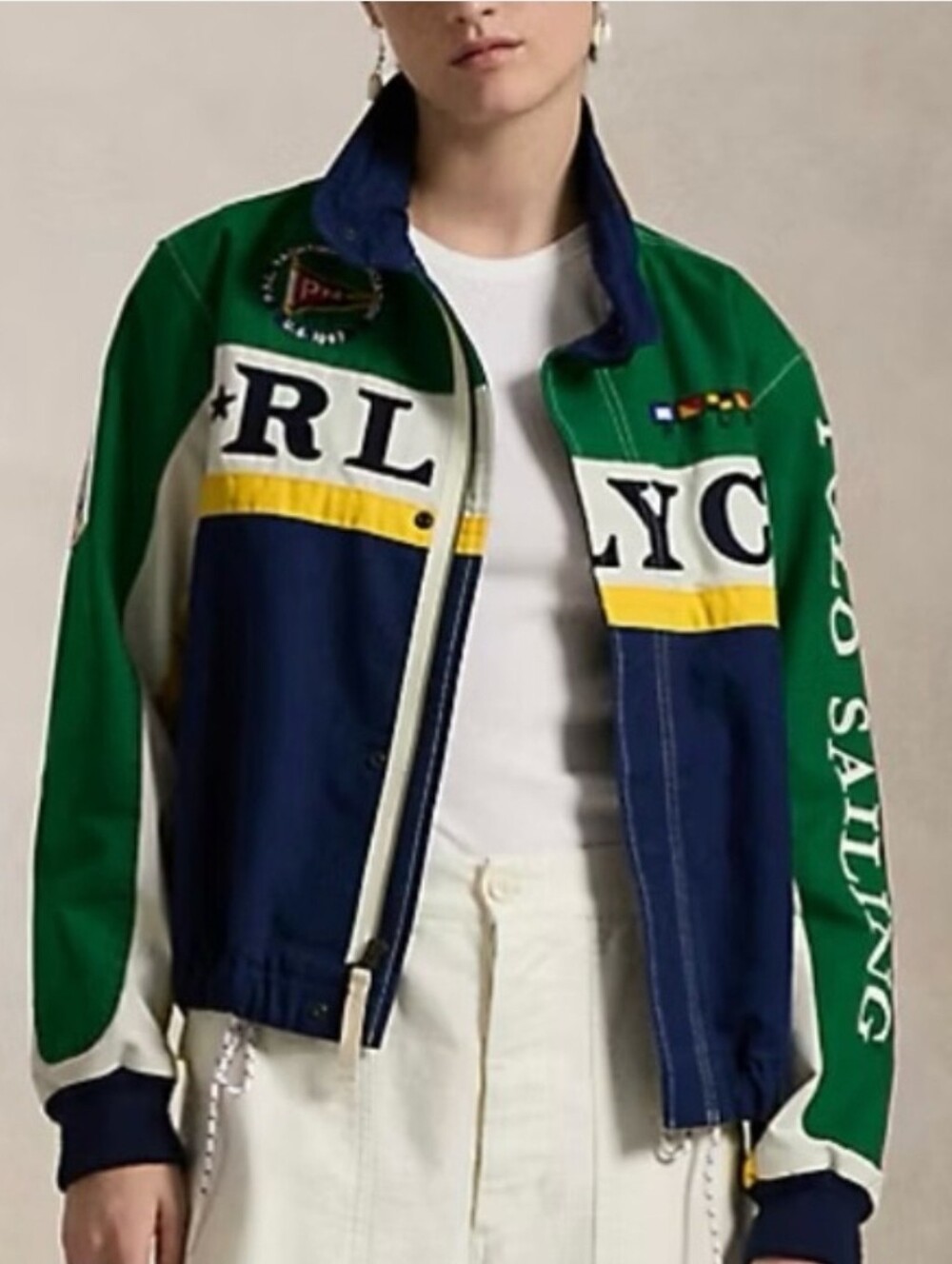 NWOT Polo Ralph Lauren M Canvas Logo Racing Jacket Yachting Old Money Nautical